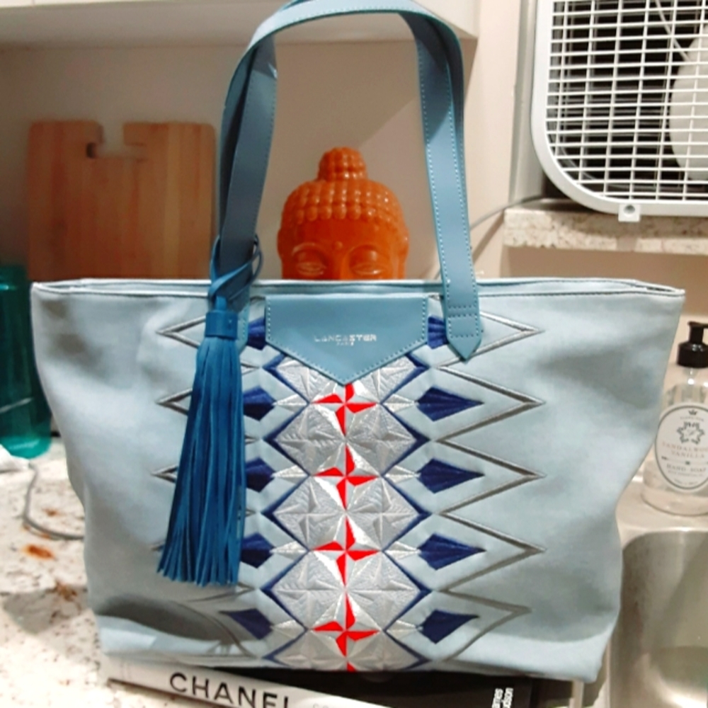 Lancaster Paris Embroidered Carryall Tote